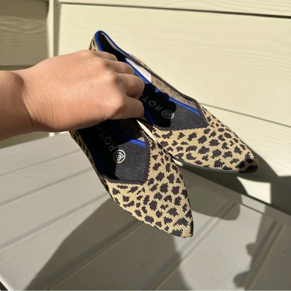 Rothy’s Pointed Toe Flats Leopard Print Casual Comfort Size 6.5 Women’s - Picture 6 of 10